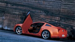 Car orange cars vehicle scissor doors