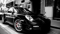 Car Porsche monochrome selective coloring brakes porsche 997