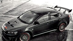 Car rain water drops mitsubishi lancer Mitsubishi high angle