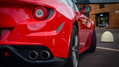 Car red cars rear view Ferrari
