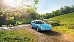 Car road blue cars Porsche vehicle numbers Porsche 968