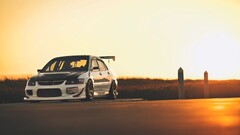 Car sunset Mitsubishi tuning jdm Mitsubishi Lancer EVO