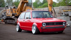 Car tuning red cars Volkswagen Golf Mk1 Volkswagen