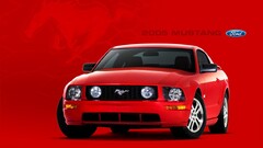Car vehicle 2005 (Year) red background Ford mustang Ford