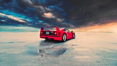 Car vehicle red cars sky clouds Ferrari 1987 Ferrari F40