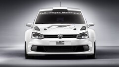Car Volkswagen VW Polo WRC rally cars frontal view vehicle