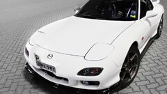Car white cars vehicle pop-up headlights Mazda RX-7 FD Mazda