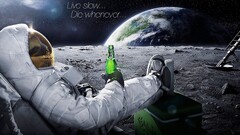 carlsberg Typography alcohol moon digital art beer Earth Space