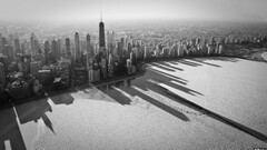 Chicago cityscape shadow skyline lake shore drive monochrome USA