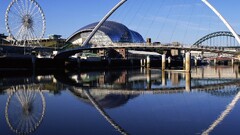 City cityscape Bridge Newcastle millennium bridge