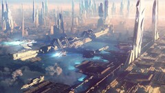 City skyscraper science fiction futuristic futuristic city