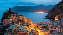 cityscape building Sea lights Italy vernazza cinque terre