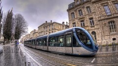 cityscape hdr building fisheye lens Bordeaux tram City traffic