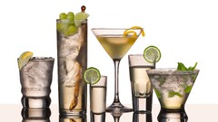 cocktails drinking glass grapes Simple Background food fruit