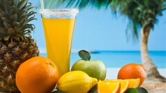 cocktails pineapples fruit drinking glass