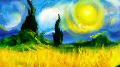 colorful modern impressionism landscape painting artwork