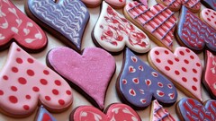 cookies heart pink icing Valentine's Day