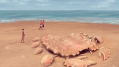 creature beach crabs sand fantasy art artwork Kev-Art