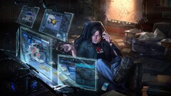 cyberpunk futuristic computer interfaces Hackers hacking