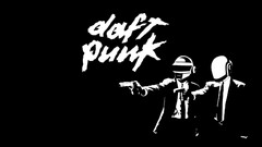 daft punk Pulp Fiction Typography artwork Music Minimalism gun