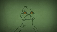 dc comics hero Swamp Thing blo0p green background