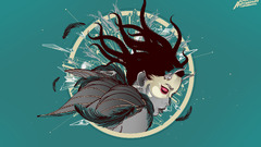 Dead Astronauts Music Women mask artwork cyan