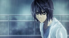 death note Lawliet L anime boys rain Anime