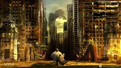 Desktopography City rhino surreal cityscape cgi render