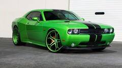 dodge challenger Car green cars vehicle front angle view Dodge