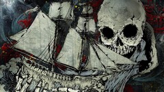 drawing boat skull paint splatter atreyu