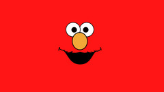 Elmo face Simple Background red background