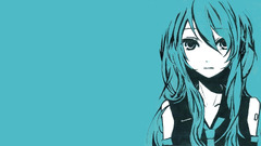 face anime girls Simple Background turquise hair hatsune miku