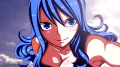fairy tail Lockser Juvia anime girls blue hair looking at viewer