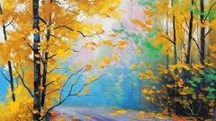 fall painting Trees leaves Park Graham Gercken artwork outdoors