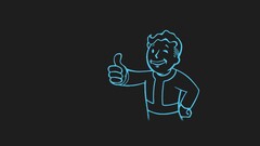 fallout video games Minimalism cyan dark gray thumbs up