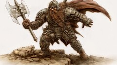 fantasy art artwork dwarf Axes beard Simple Background