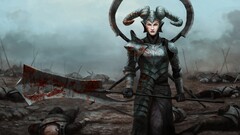 fantasy art blood dark fantasy battlefields fantasy girl