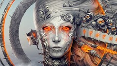 fantasy art digital art face Androids planescape torment fan art