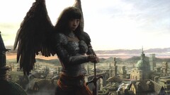 fantasy art fantasy girl Women fantasy armor wings asian sword