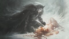 fantasy art redhead snow Hades deviantart fantasy girl death