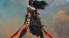 fantasy art sword Maciej Kuciara warrior fantasy girl bikini