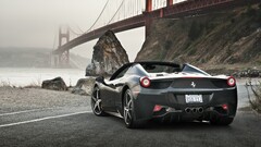 Ferrari road Bridge Ferrari 458 Spider Car black cars
