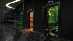 fictional forest desert digital art jungle elevator
