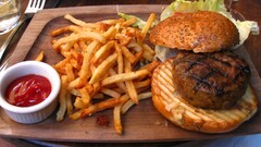 food french fries Burger fast food ketchup