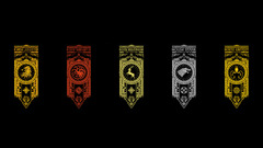 game of thrones sigils TV series black background banner