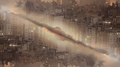 glitch art architecture symmetry mirrored