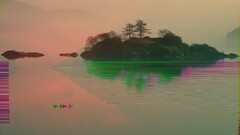 glitch art digital art water Island