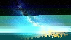 glitch art nebula Stars digital art