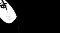 green eyes piercing pierced lip Women face artwork Minimalism