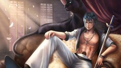 grimmjow jaegerjaquez bleach panthers sword couch feathers Anime